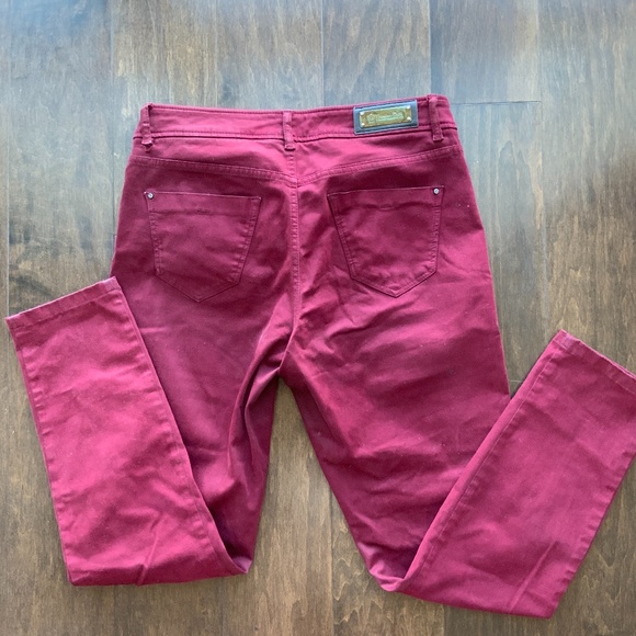 MASSIMO DUTTI Cropped Pants Burgundy Red. Size 6. - Picture 7 of 9